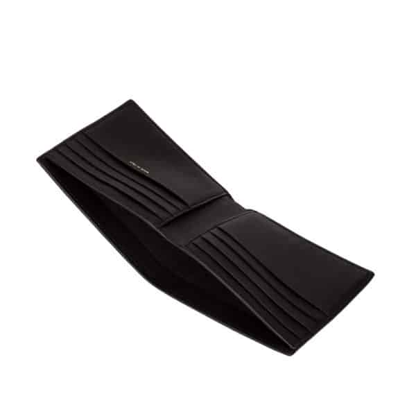 Paul Smith Black Billfold Wallet with Signature Stripe Print vertical