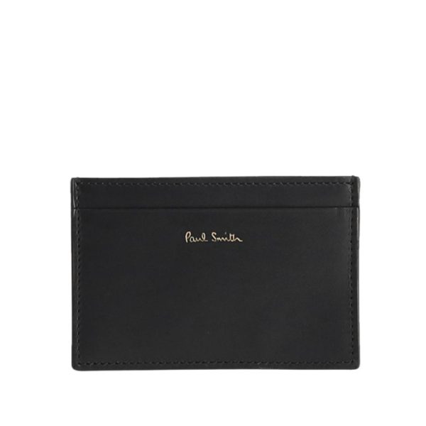Paul Smith Black Card Holder with Signature Stripe Detail