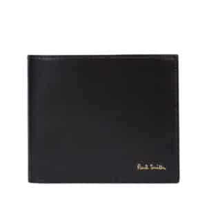 PAUL SMITH Black Leather 'Signature Stripe' Interior Billfold Wallet