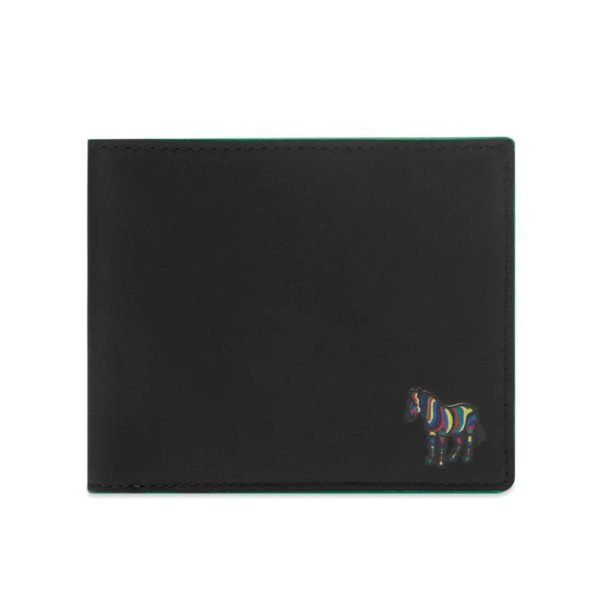 Paul Smith Black and Green Billfold Leather Wallet