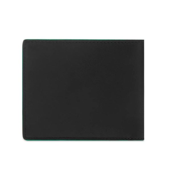 Paul Smith Black and Green Billfold Leather Wallet Back
