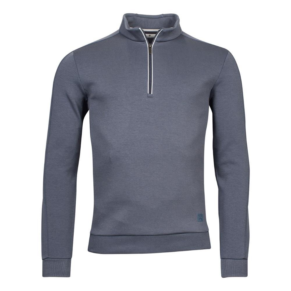Thomas Maine Technical Stretch Grey Half Zip Pullover | Menswear Online