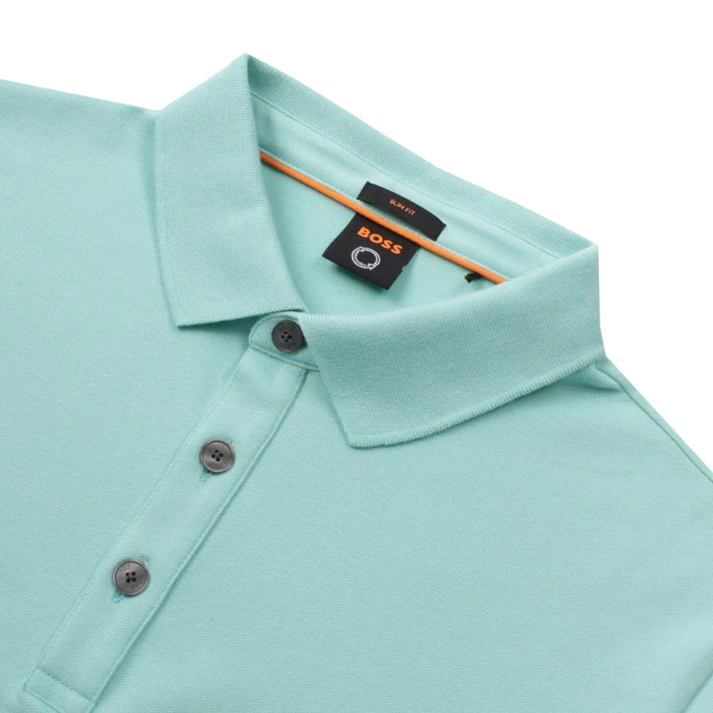 BOSS ORANGE Passenger Light Blue Polo Shirt | Menswear Online
