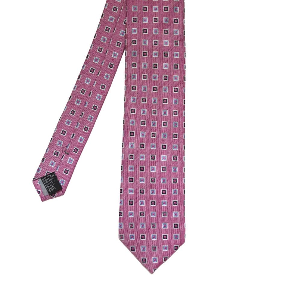Van Buck Squares Patterned Pink Tie