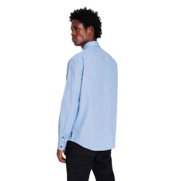 Armani Exchange Blue Dotted Long Sleeve Shirt back
