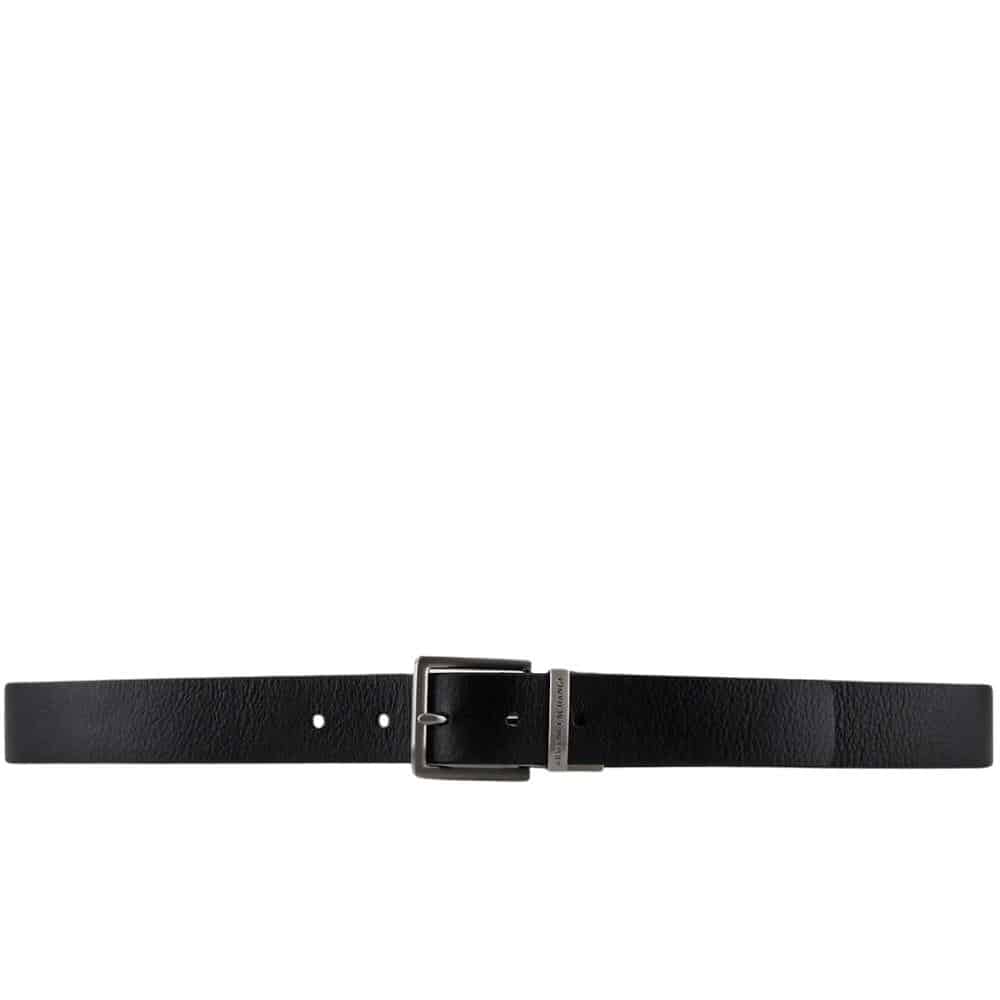 Armani Exchange Reversible Leather Black Belt Full