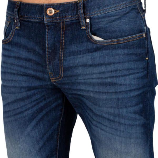Armani Exchange Rose Gold Badge Slim Fit Indigo Jeans 4