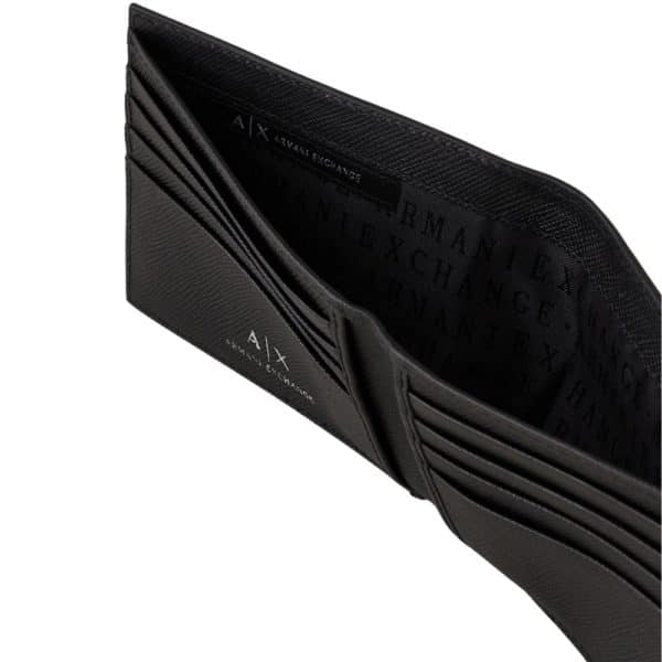 Armani Exchange Textured Black Wallet Details
