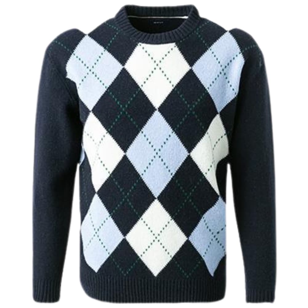 Gant BLUE Argyle Neck Sweater | Menswear Online