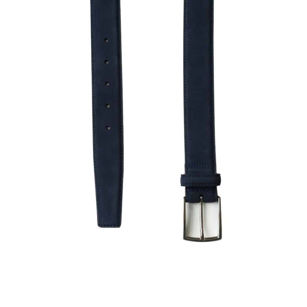 OLIMPO NAVY SUEDE LEATHER BELT FRONT