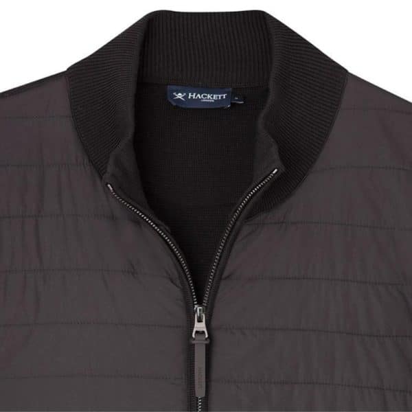 Hackett Nylon Knitted Black Hybrid Jacket 3