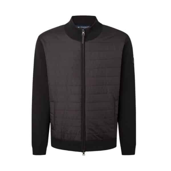 Hackett Nylon Knitted Black Hybrid Jacket