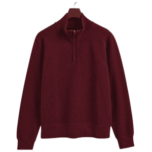 GANT Wine Red Sacker Rib Half Zip