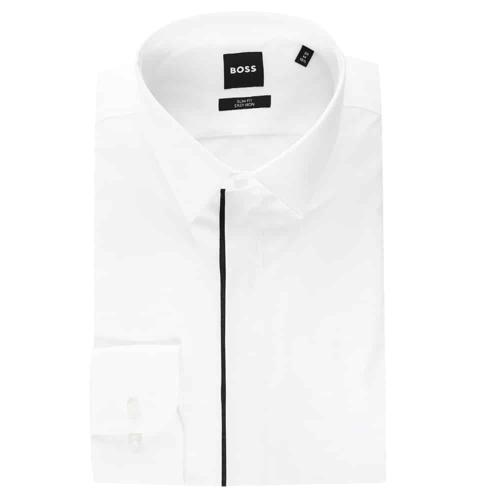 BOSS White Shirt Stripe Front