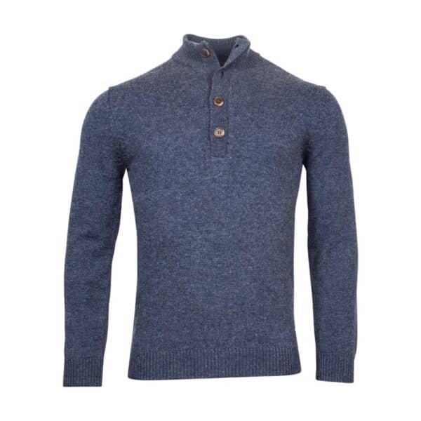 Baileys Ribbed Button Up Navy Jumper
