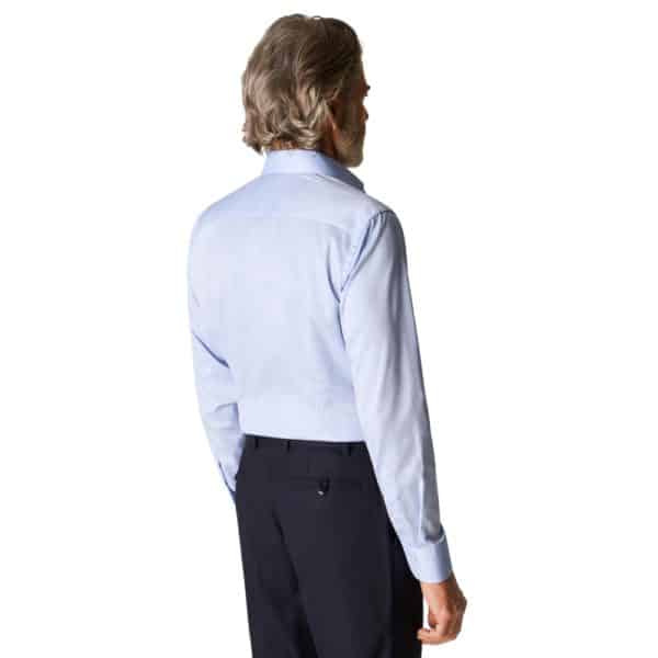 Eton Signature Twill Slim Fit Contrast Floral Print Blue Shirt 4