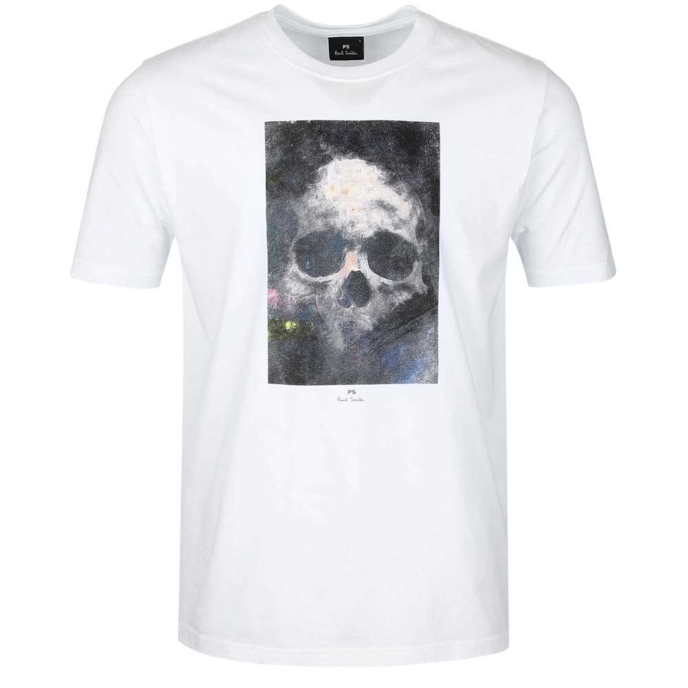 PS White Skull T Shirt Front