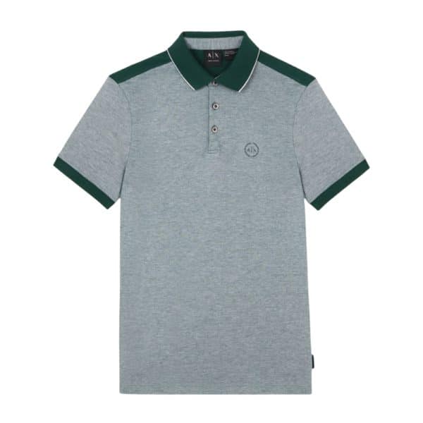 Armani Exchange Bicolour Circle Insignia Green Polo Shirt t