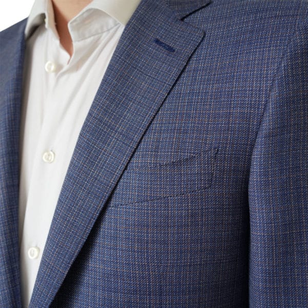 Canali Micro Weave Pure Wool Blue Jacket 1