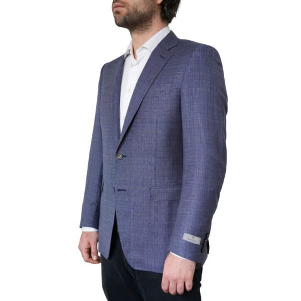 Canali Micro Weave Pure Wool Blue Jacket 2