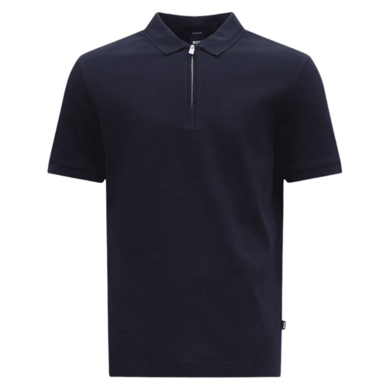 HUGO BOSS Mercerised Regular Fit Navy Polo Shirt Menswear Online
