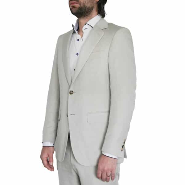CANALI EXCLUSIVE SILK AND LINEN BEIGE SUIT 1