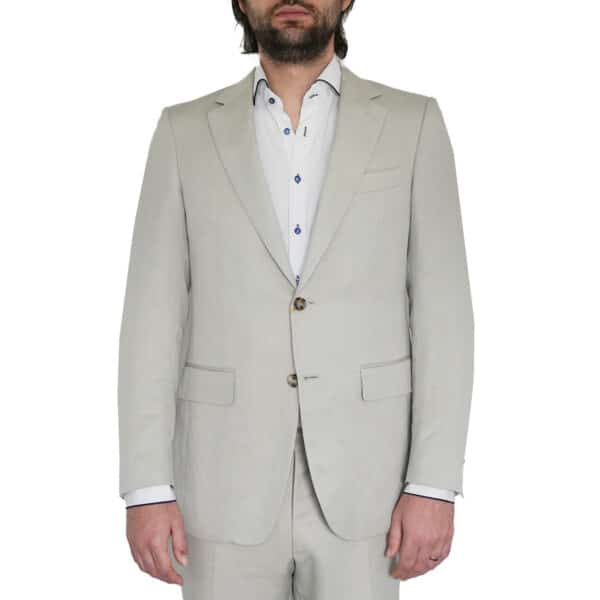 CANALI EXCLUSIVE SILK AND LINEN BEIGE SUIT 3