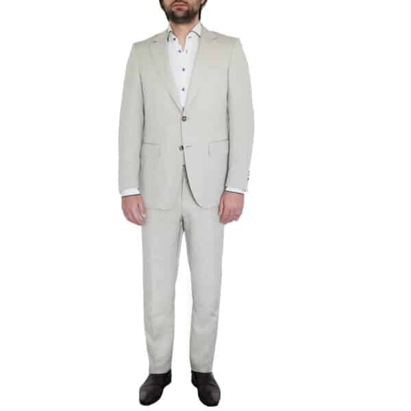CANALI EXCLUSIVE SILK AND LINEN BEIGE SUIT 5
