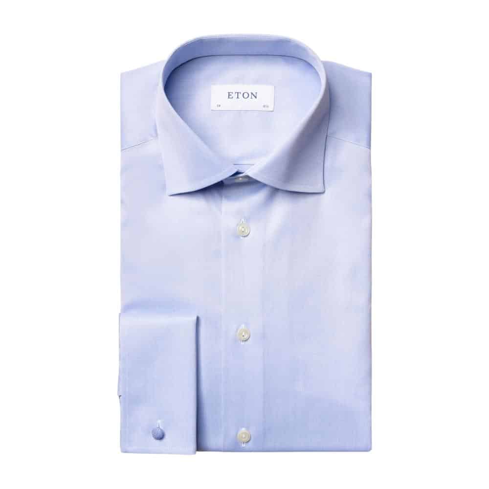 Eton Shirt Blue Signature Twill Contemporary Fit French Cuff