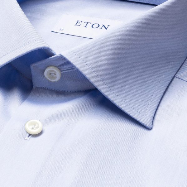 Eton Shirt Blue Signature Twill Contemporary Fit French Cuff 2