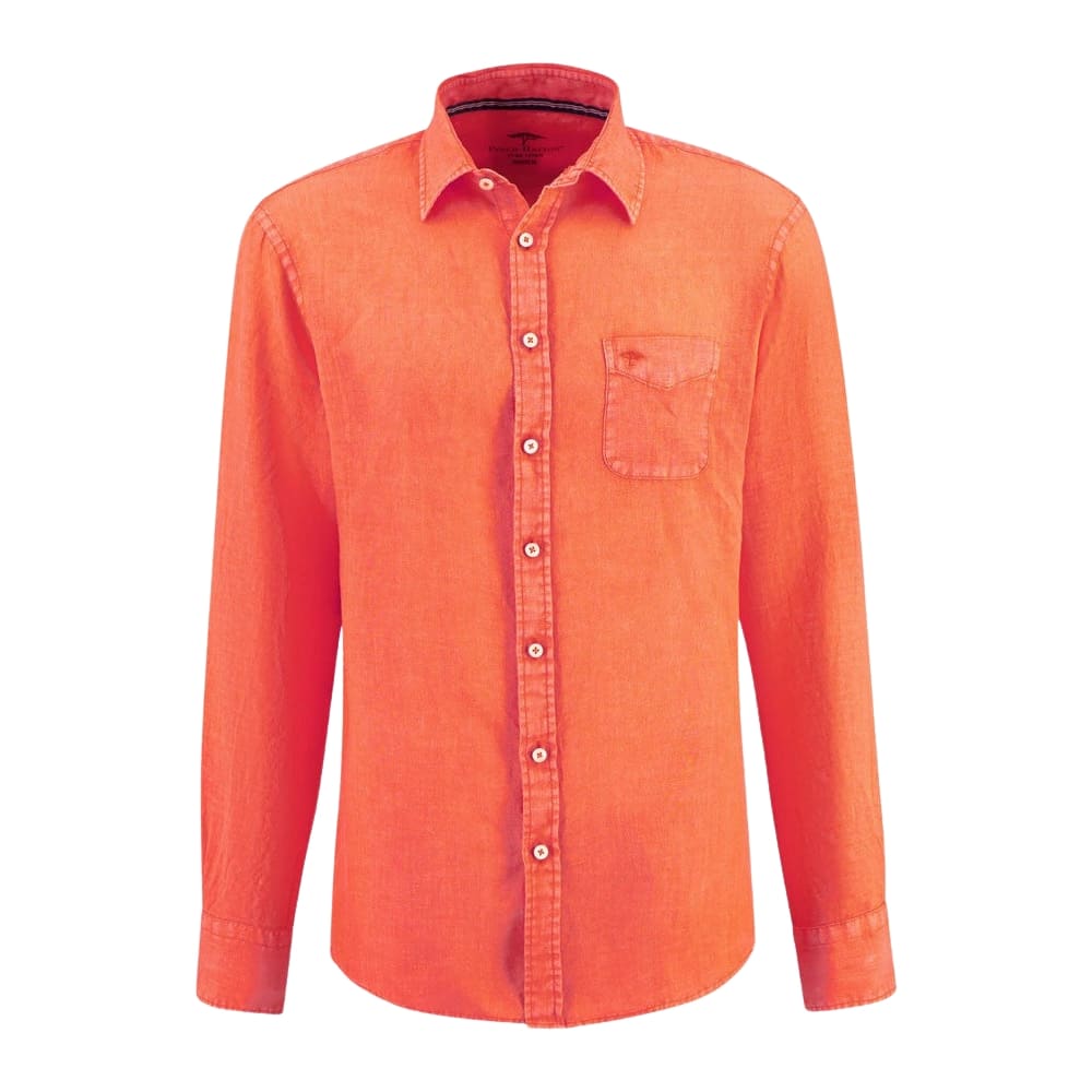 Fynch Hatton Premium Linen Tangerine Shirt