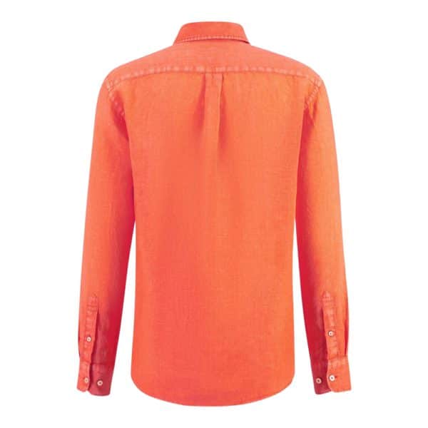 Fynch Hatton Premium Linen Tangerine Shirt 2