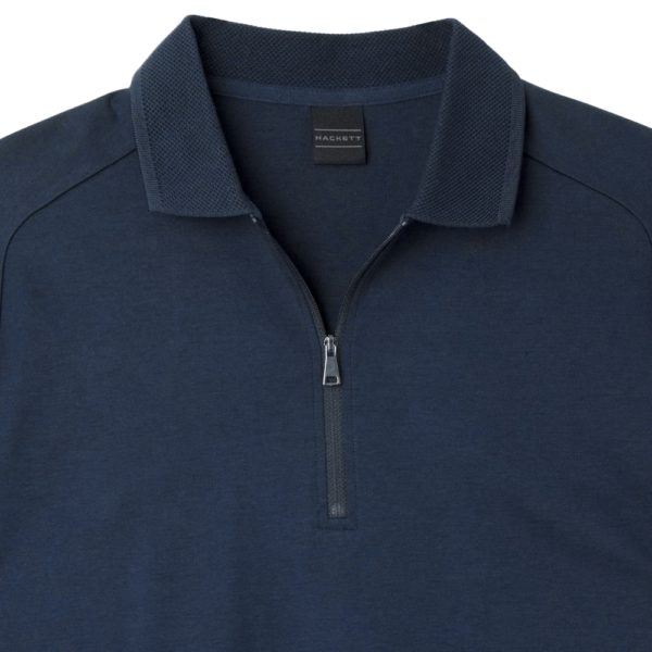 Hackett Sport Zipped Navy Polo Shirt 3