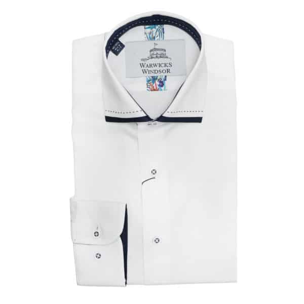 Warwicks Pertusa Regular Fit Textured White Shirt 2