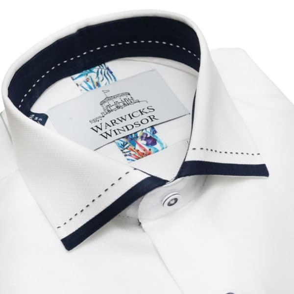 Warwicks Pertusa Regular Fit Textured White Shirt