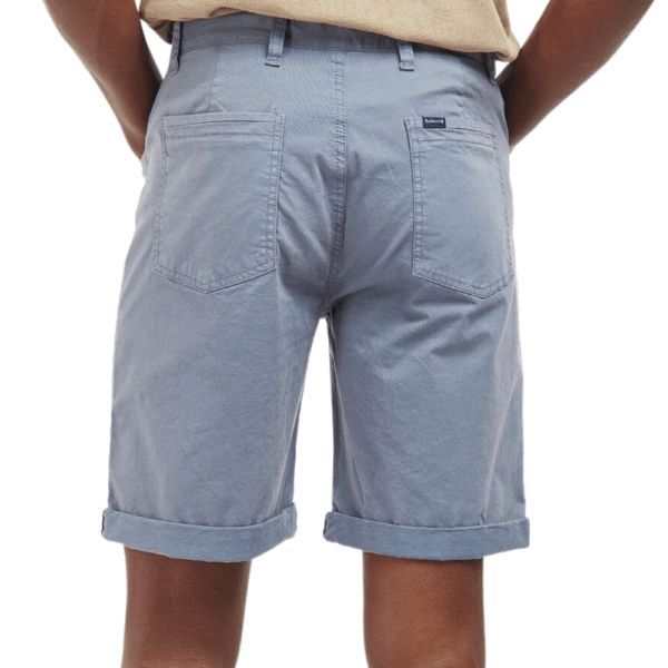 Barbour Washed Blue Shorts Rear