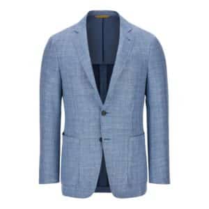 Canali Silk Wool Kei Cerulean Blue Linen Jacket