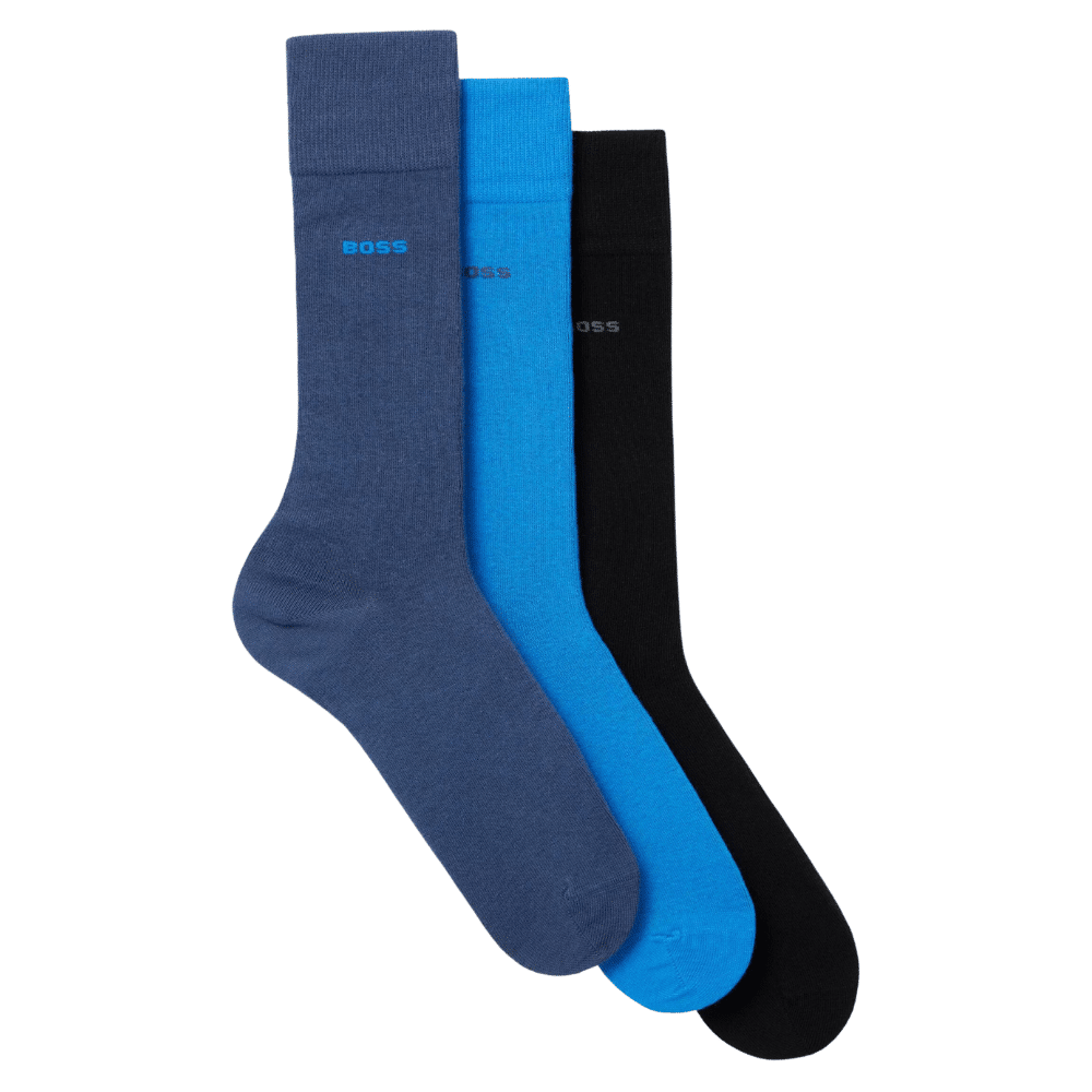 BOSS 3 Pack Blue socks