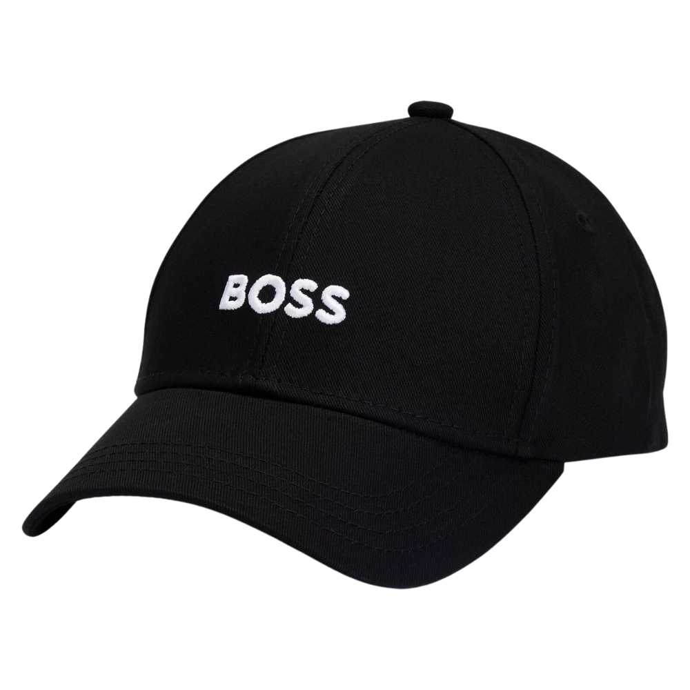 BOSS ZED EMBROIDERED LOGO COTTON-TWILL BLACK CAP | Menswear Online