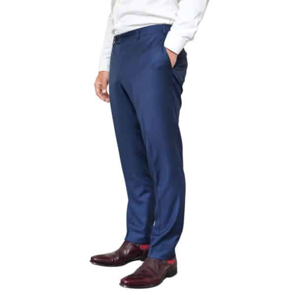 Canali Pure Wool Petrol Blue Formal Trousers