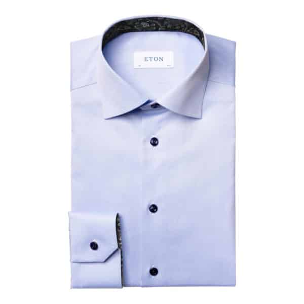 Eton Signature Twill Contemporary Fit Navy Paisley Print Blue Shirt 1