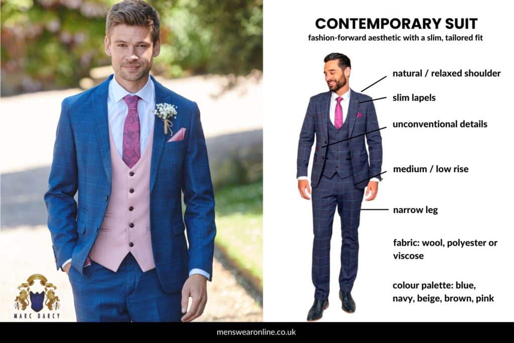 contemporary suit key features