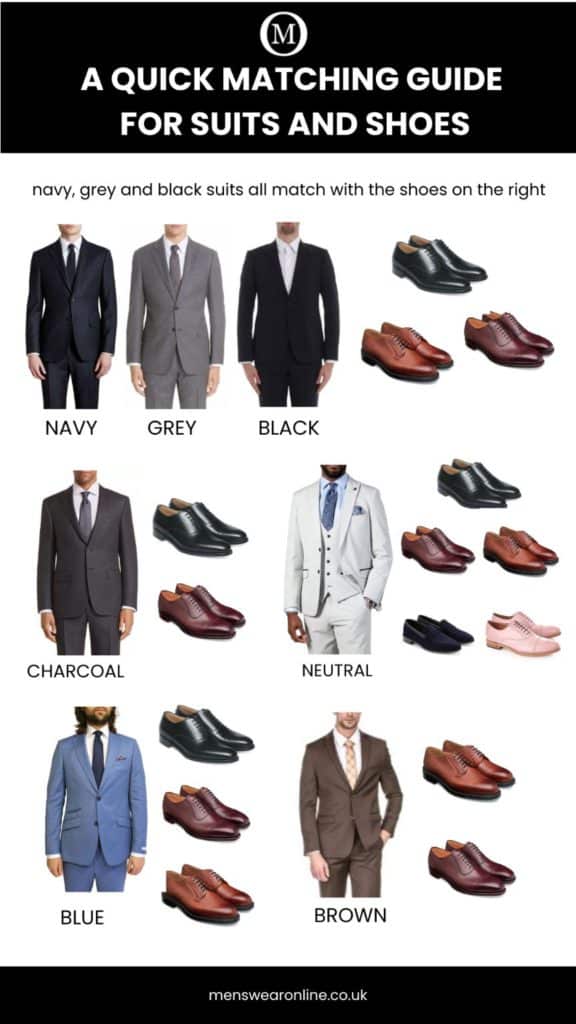 how to match mens shoes to a suit