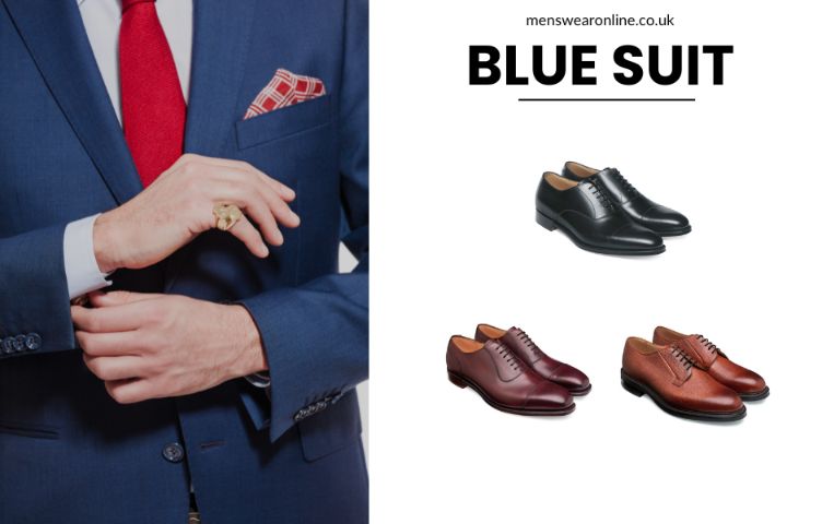 which shoes go with blue suit