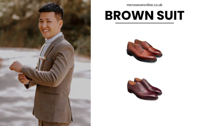 which shoes go with brown suit