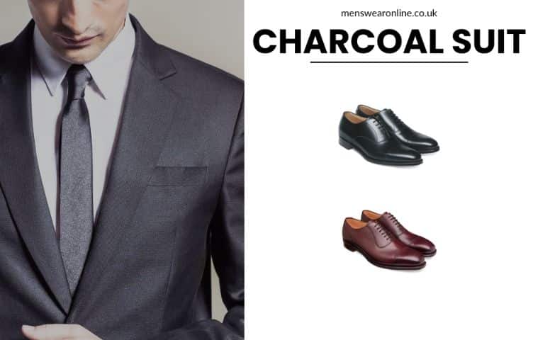 which shoes go with charcoal suit