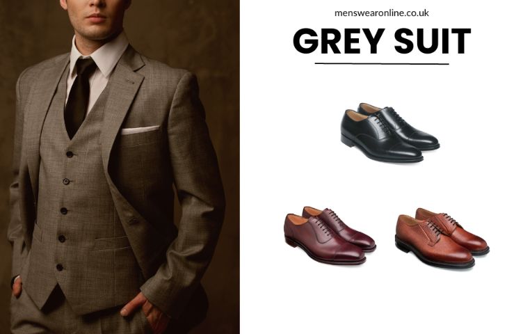 which shoes go with grey suit