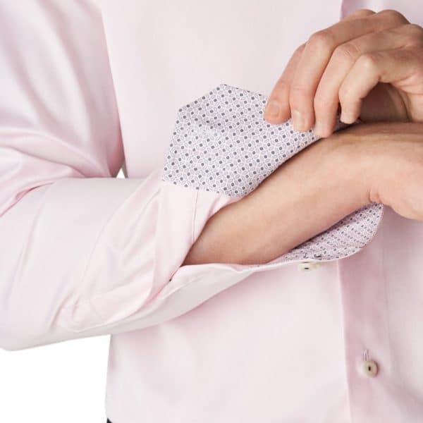 Eton Signature Twill Slim Fit Geometric Tiles Print Pink Shirt 3