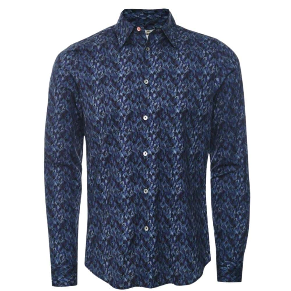 PS blue Pattern shirt front