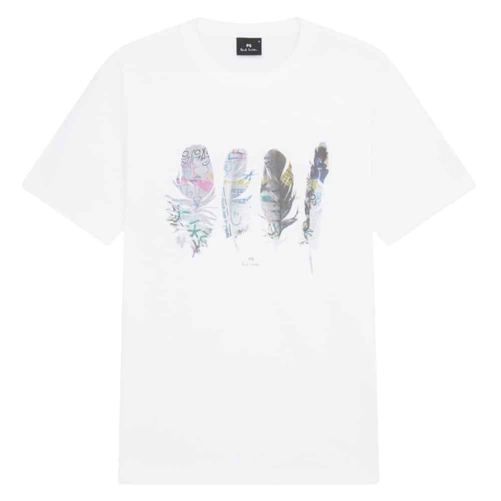 Paul Smith white feathers t shirt front